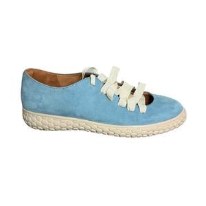 L’amour des pieds blue suede leather lace up mary jane sneakers size 8
